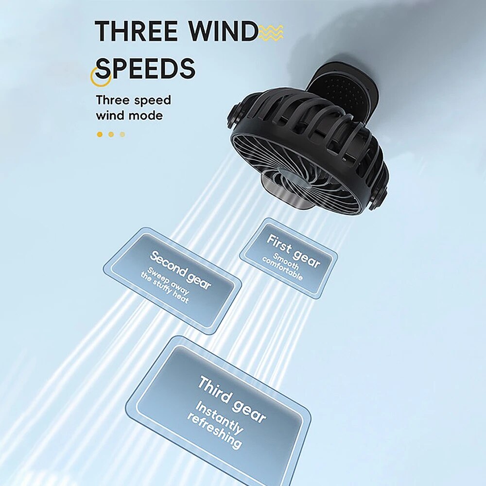 720° Rotatable Clip Fan with Night Light for Easy Portability