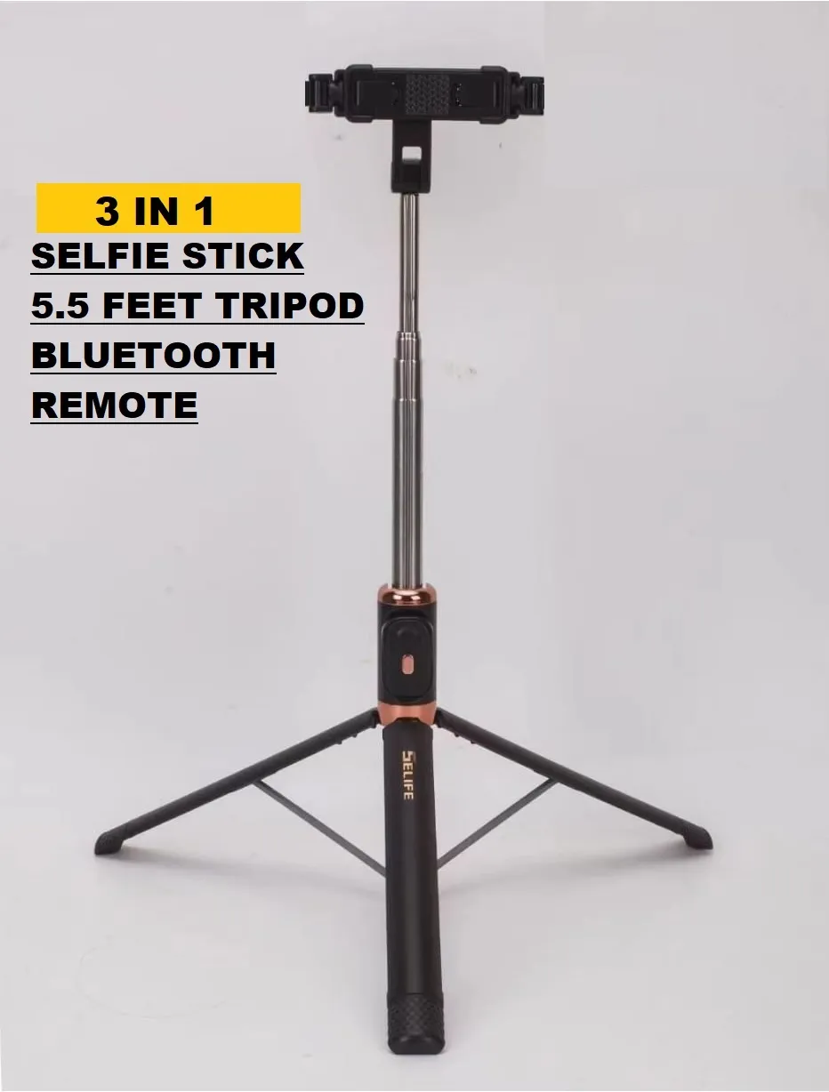 Monopod JC-18H Live Stream Phone Stand with Mirror LED Selfie Stick Phone Holder Bluetooth Remote Control 1.7m JC18H