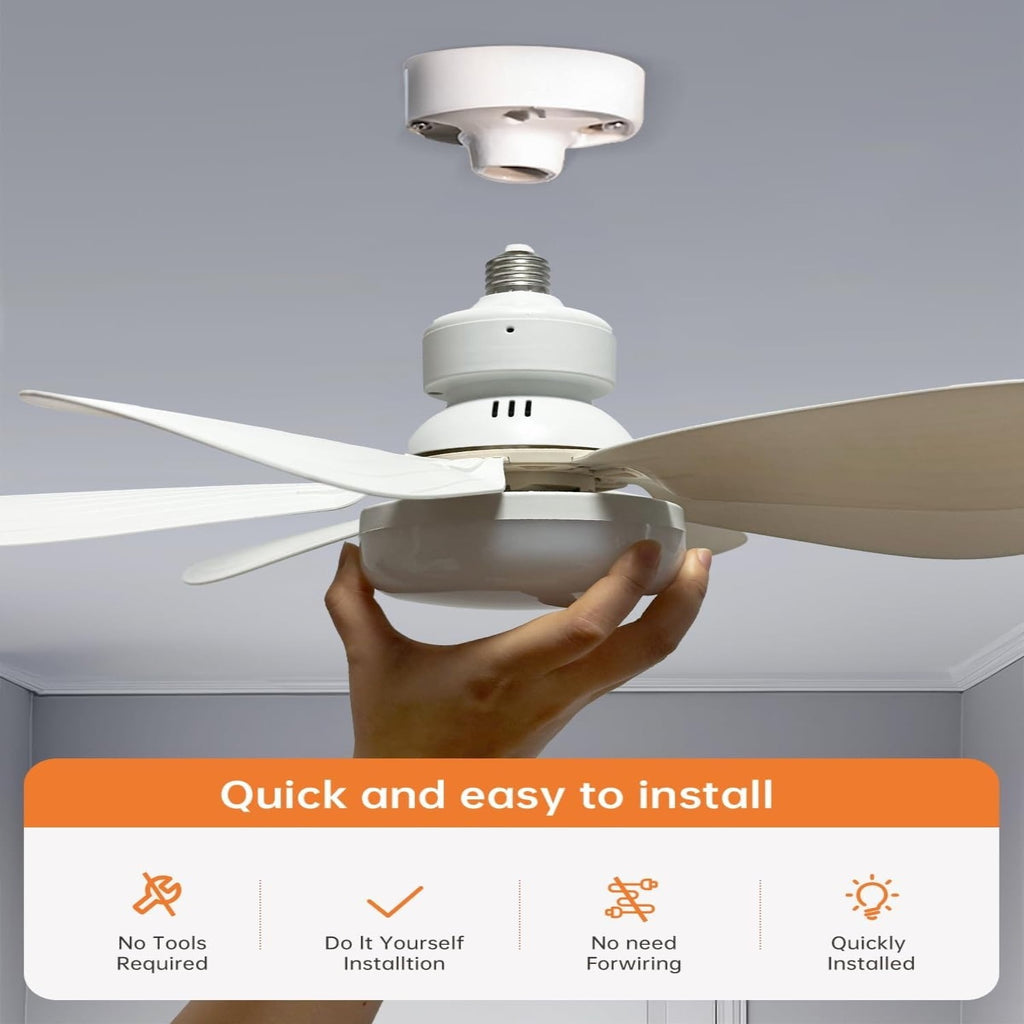 Small Socket Fan Light with Remote Control