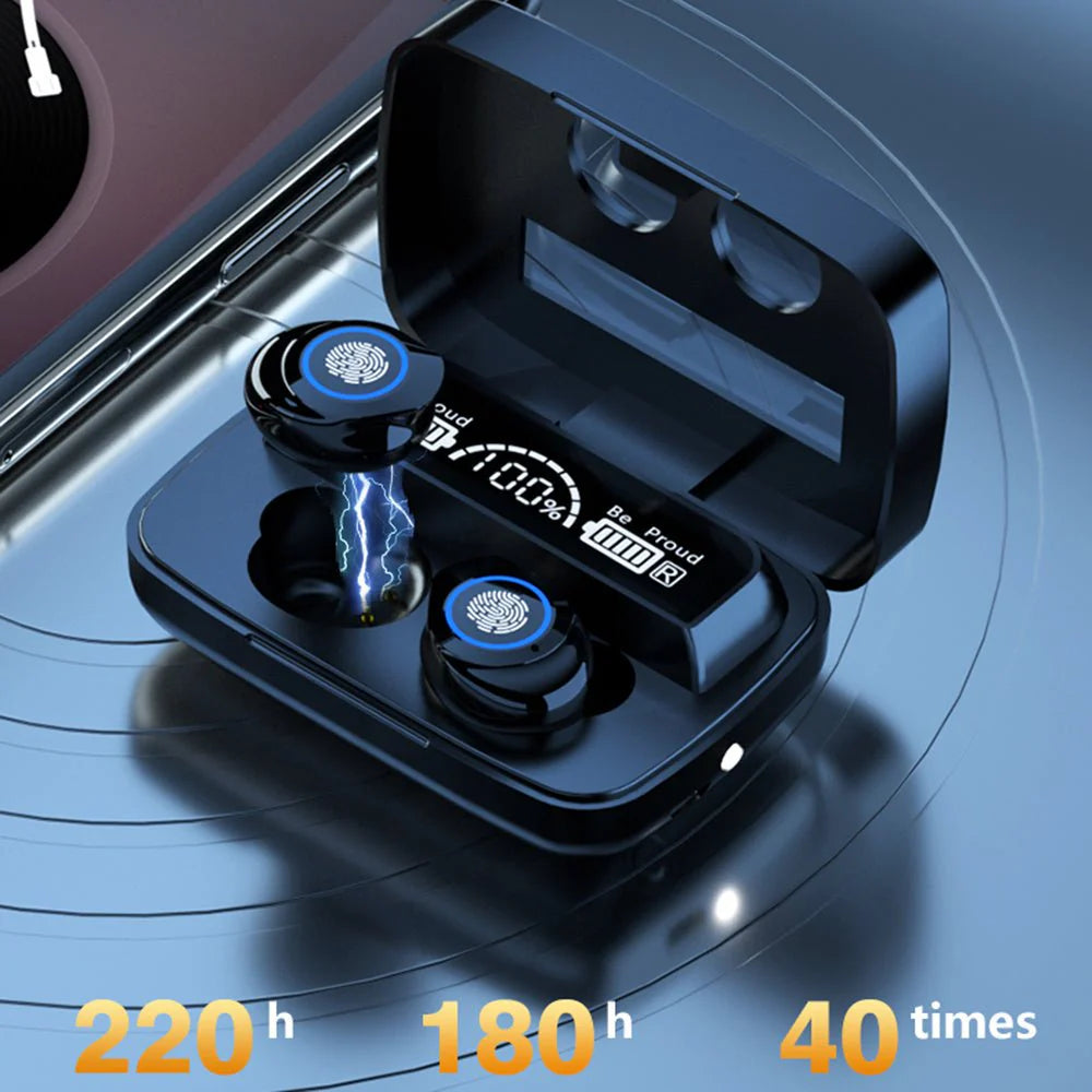 Digital Display TWS Wireless Mirror Touch Headset