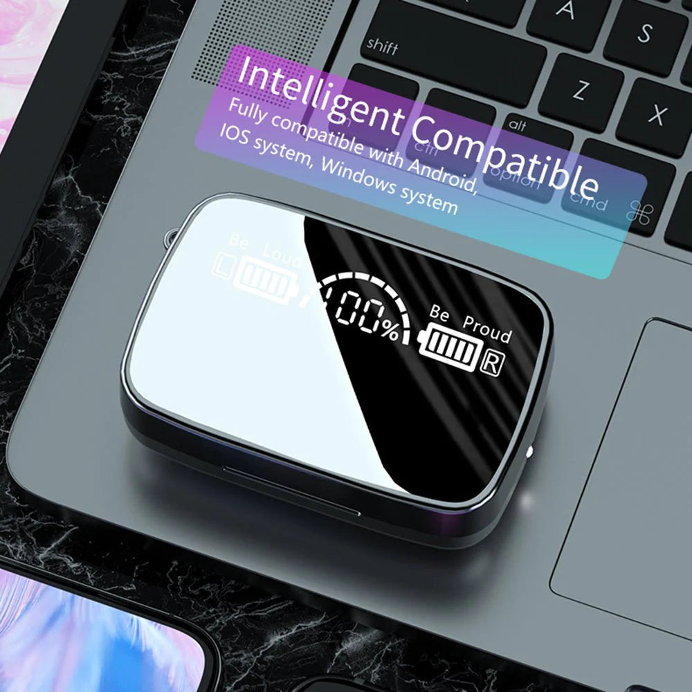 Digital Display TWS Wireless Mirror Touch Headset