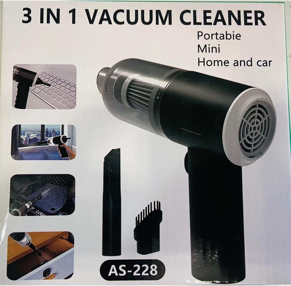 3-in-1 Mini Cordless Vacuum Cleaner AS-228 (9000Pa)