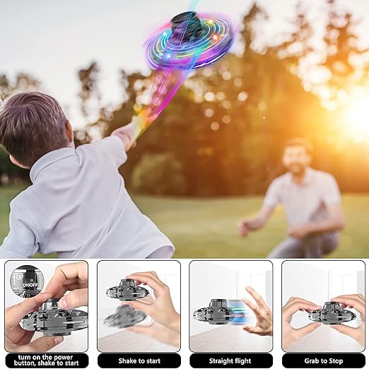 Flying Spinner Mini UFO Drone with LED Lights