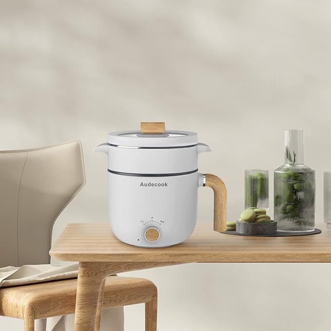 Electric Hot Pot with Steamer – 1.5L Mini Cooker