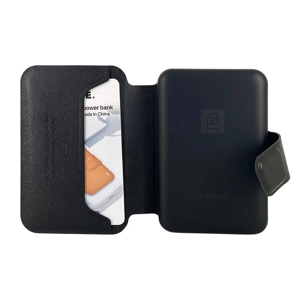 ZHUSE - Wireless Power Bank Card Holder: Charge and Organize in Style - ESOHNI